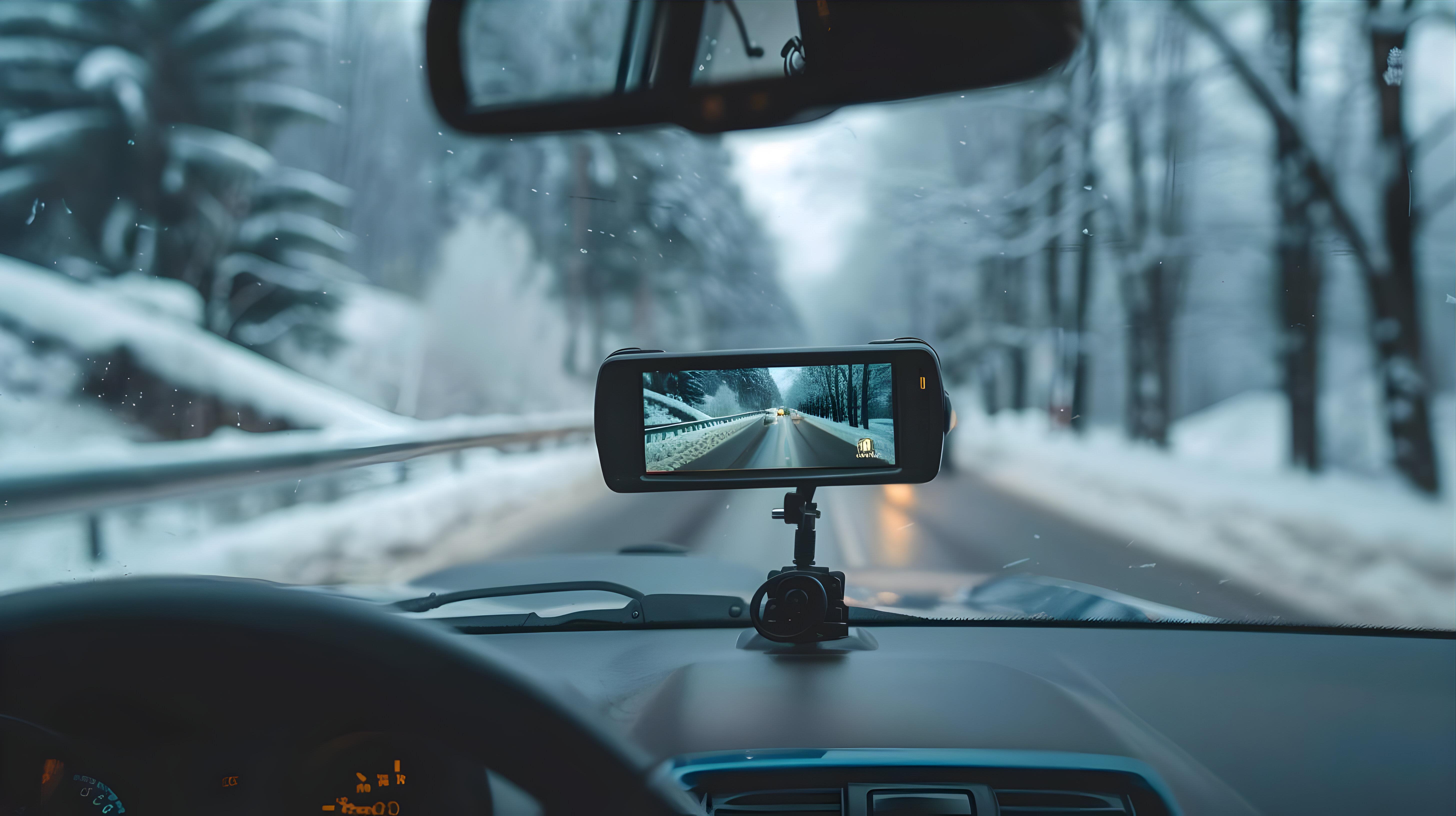 Dashcam installée dans une voiture